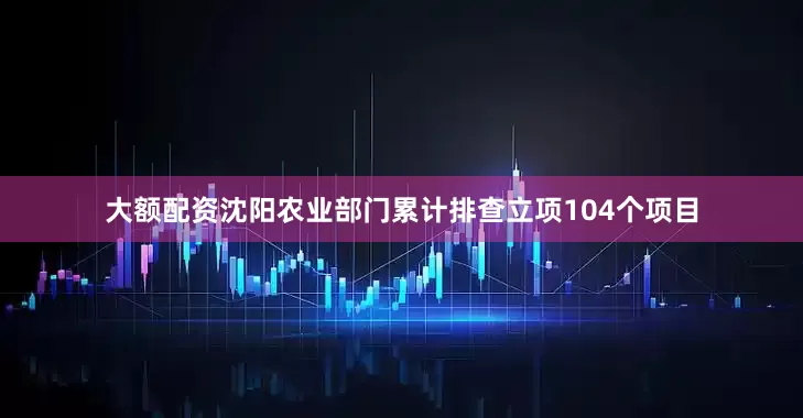 大额配资沈阳农业部门累计排查立项104个项目
